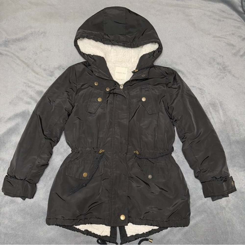 Copper Key coat girls size large black with‎ faux fur interior